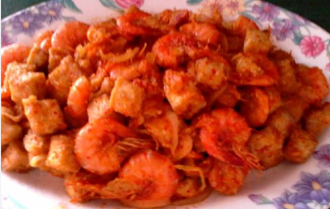 sambal udang tahu